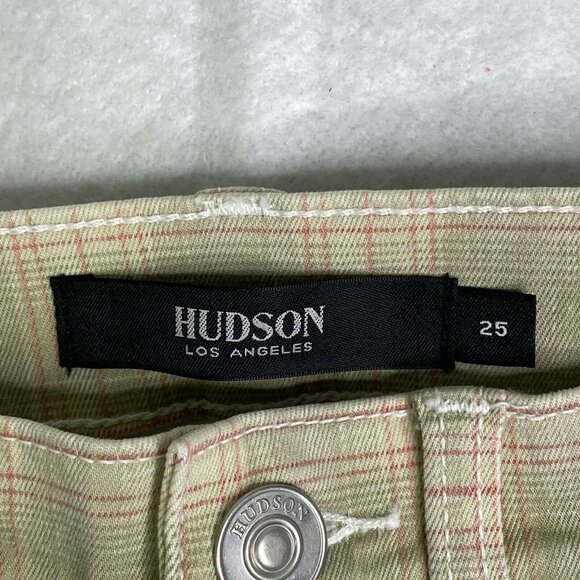 Hudson Womens Multicolor Flat Front Mid Rise Check Stretch Skinny Jeans Size 25 - Picture 4 of 8